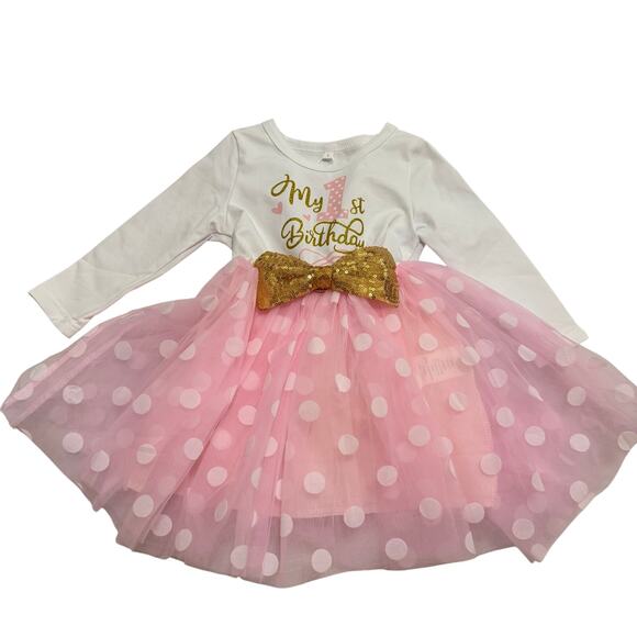 NWT My 1st Birthday dress for bday party 12 months old pretty feminine festive - Picture 1 of 9